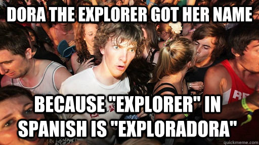 Dora the explorer got her name Because 