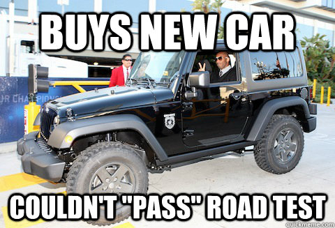 BUYS NEW CAR COULDN'T 