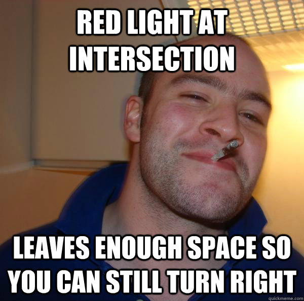 red light at intersection leaves enough space so you can still turn right - red light at intersection leaves enough space so you can still turn right  Misc
