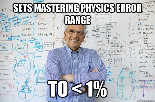 sets mastering physics error range to < 1%  Engineering Professor