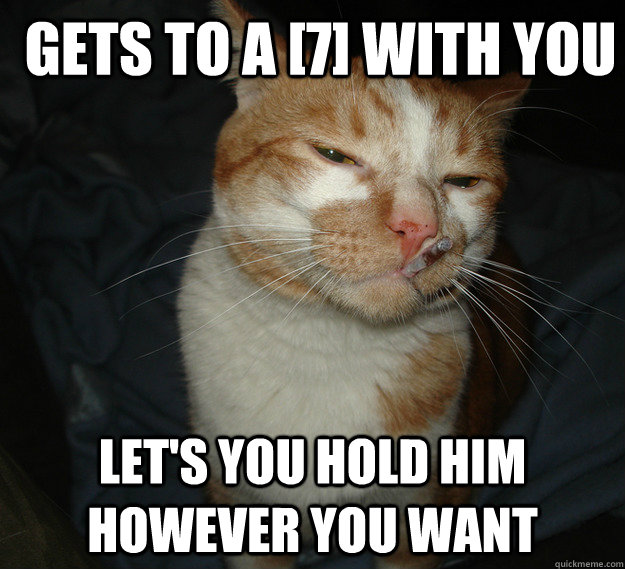 gets to a [7] with you let's you hold him however you want  Cool Cat Craig