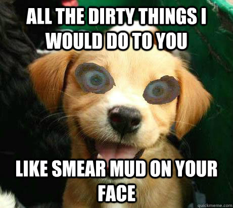 all the dirty things I would do to you like smear mud on your face  Pervy Meme
