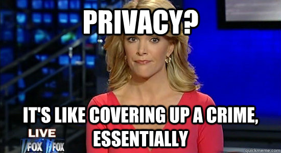 Privacy? It's like covering up a crime, essentially - Privacy? It's like covering up a crime, essentially  Essentially Megyn