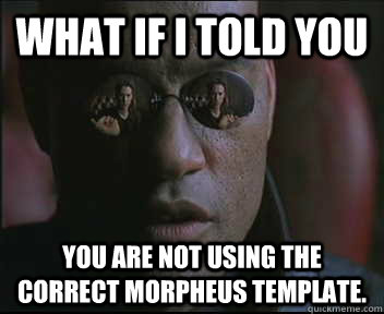 What if I told you you are not using the correct morpheus template.  Morpheus SC