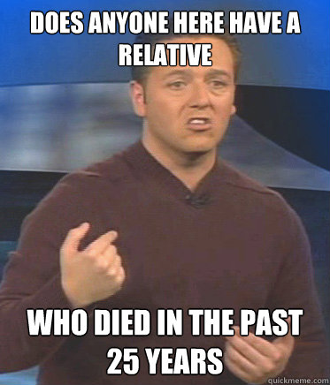 does anyone here have a relative who died in the past 25 years  John Edward