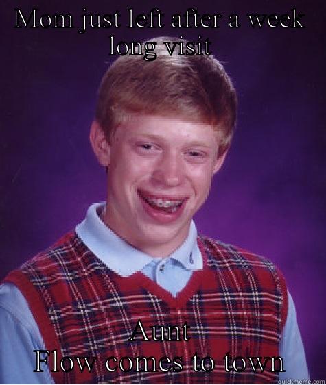 Aunt Flow - MOM JUST LEFT AFTER A WEEK LONG VISIT AUNT FLOW COMES TO TOWN Bad Luck Brian