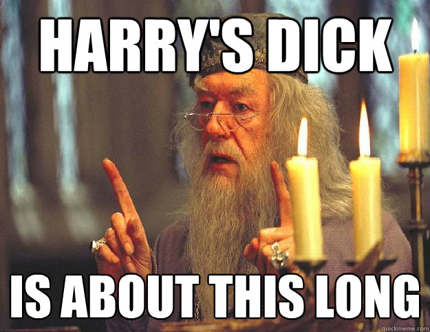 Harry's dick is about this long  Dumbledore