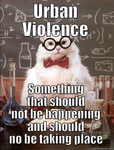 URBAN VIOLENCE SOMETHING THAT SHOULD NOT BE HAPPENING AND SHOULD NO BE TAKING PLACE Chemistry Cat