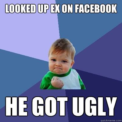 looked up ex on facebook he got ugly  Success Kid