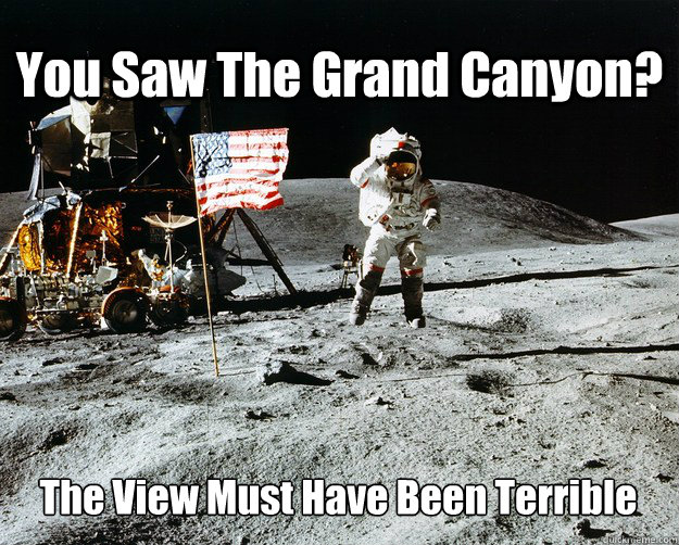 You Saw The Grand Canyon? The View Must Have Been Terrible  Unimpressed Astronaut