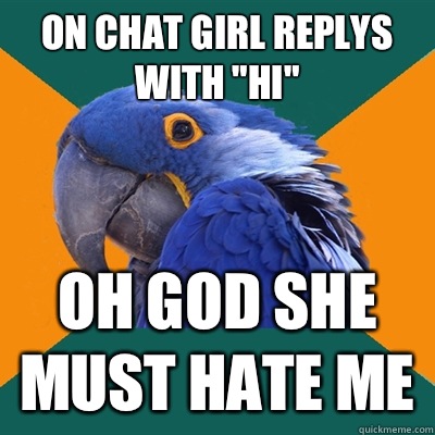 On chat girl replys with 