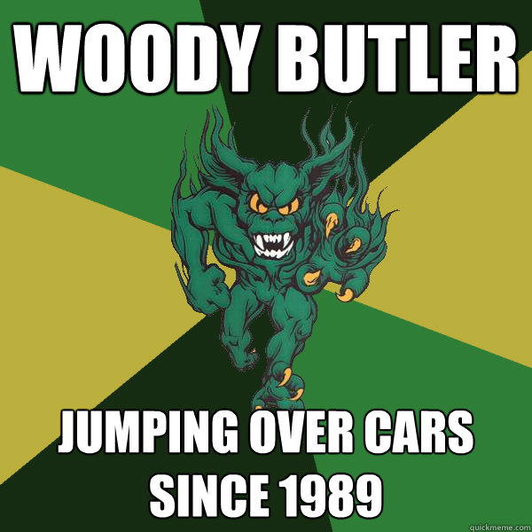 woody butler jumping over cars since 1989  Green Terror