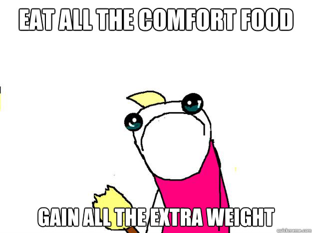 Eat all the comfort food Gain all the extra weight  All the things sad