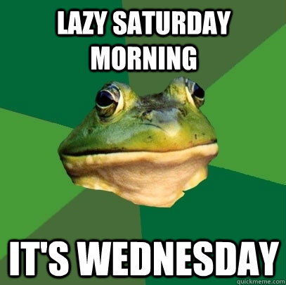 lazy saturday morning it's wednesday  Foul Bachelor Frog