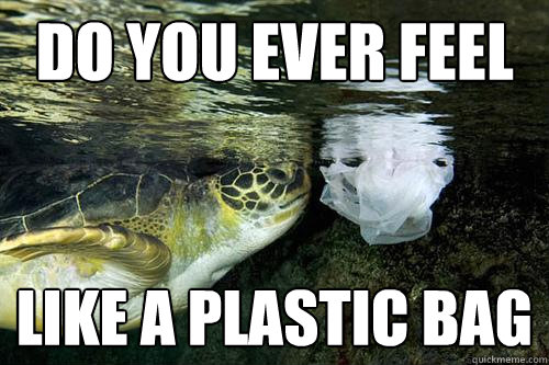 Do you ever feel Like a plastic bag  Pollution turtle