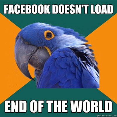 facebook doesn't load end of the world  Paranoid Parrot