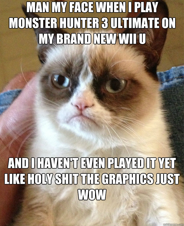 MAN MY FACE WHEN I PLAY MONSTER HUNTER 3 ULTIMATE ON MY BRAND NEW WII U AND I HAVEN'T EVEN PLAYED IT YET LIKE HOLY SHIT THE GRAPHICS JUST WOW - MAN MY FACE WHEN I PLAY MONSTER HUNTER 3 ULTIMATE ON MY BRAND NEW WII U AND I HAVEN'T EVEN PLAYED IT YET LIKE HOLY SHIT THE GRAPHICS JUST WOW  Misc