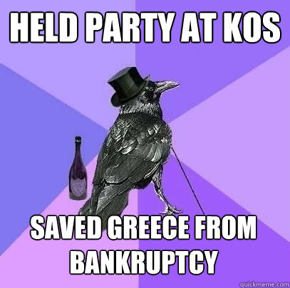 held party at kos saved greece from bankruptcy  Rich Raven