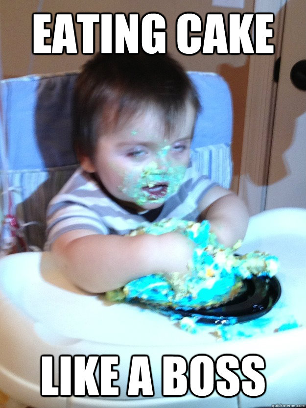 eating cake like a boss - eating cake like a boss  Munchies Kid