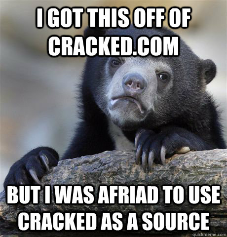 I got this off of Cracked.com But I was afriad to use Cracked as a source  Confession Bear