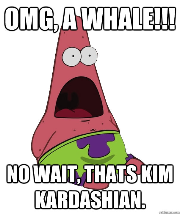 OMG, a whale!!! no wait, thats kim kardashian.  