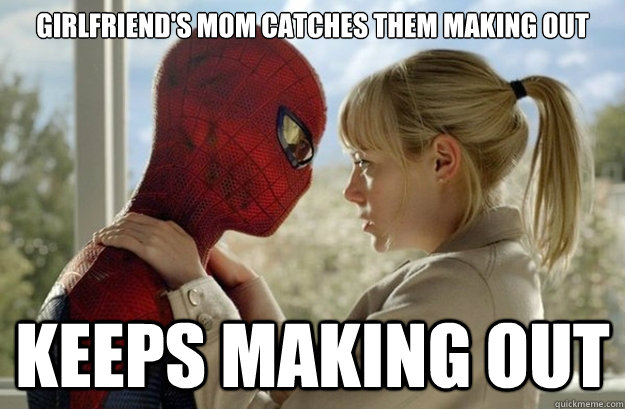 Girlfriend's mom catches them making out keeps making out  