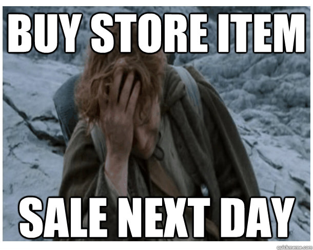 buy store item sale next day  LOTRO World Problems