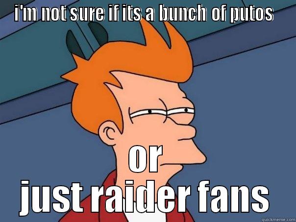 lol wtf  - I'M NOT SURE IF ITS A BUNCH OF PUTOS  OR JUST RAIDER FANS Futurama Fry