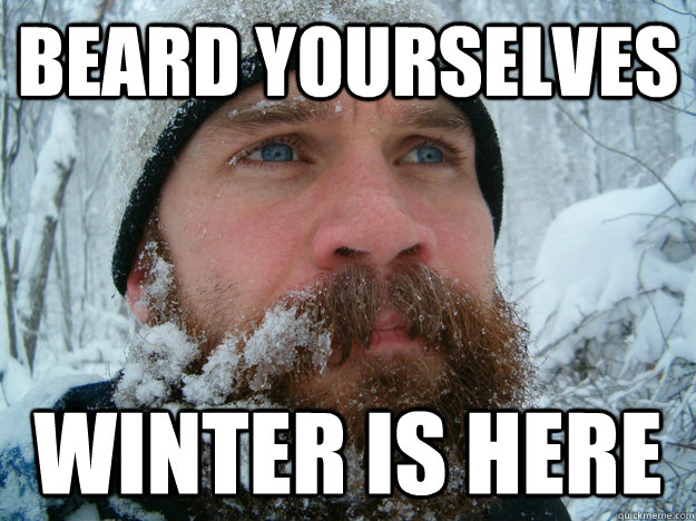 Beard yourselves Winter is here  Frozen beard man