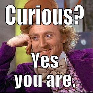 Curious Trent - CURIOUS? YES YOU ARE. Condescending Wonka
