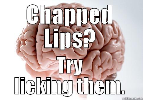 CHAPPED LIPS? TRY LICKING THEM. Scumbag Brain