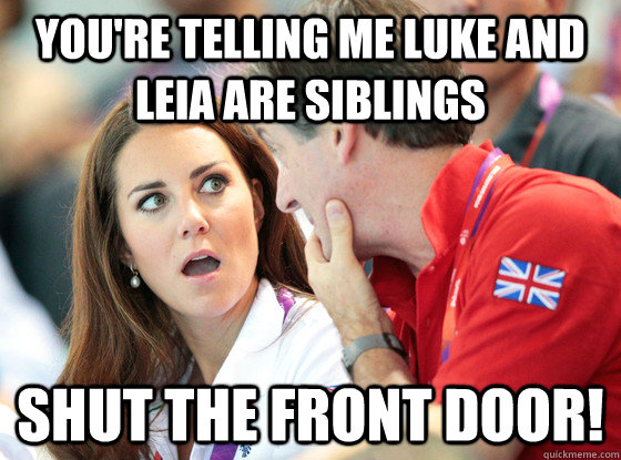 you're telling me luke and leia are siblings Shut The Front Door! - you're telling me luke and leia are siblings Shut The Front Door!  Speechless Princess