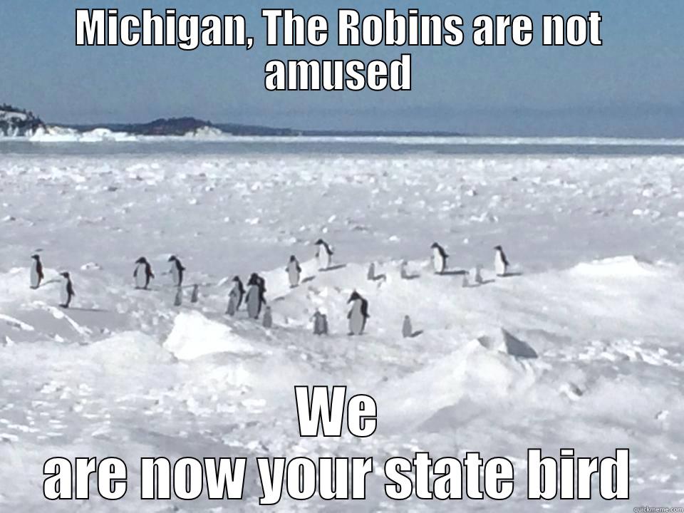 MICHIGAN, THE ROBINS ARE NOT AMUSED WE ARE NOW YOUR STATE BIRD Misc