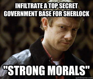 infiltrate a top secret government base for Sherlock 