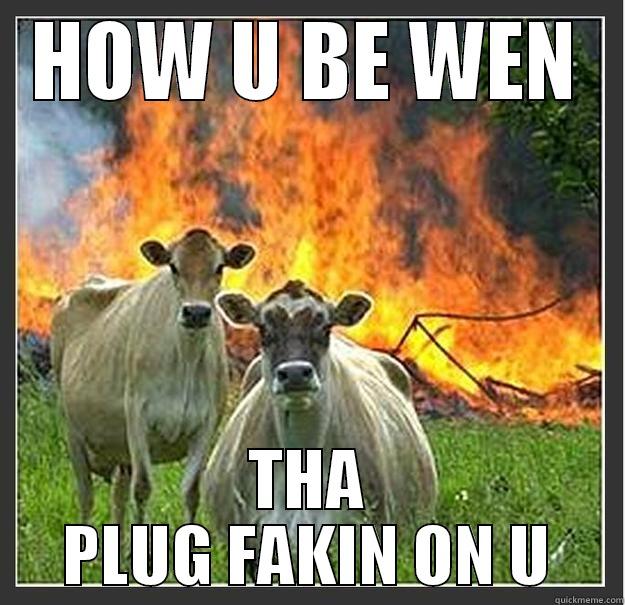 HOW U BE WEN THA PLUG FAKIN ON U Evil cows