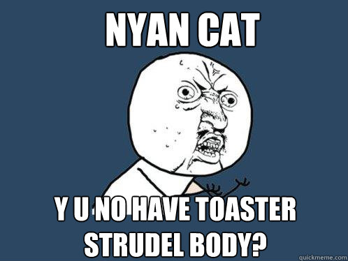 Nyan Cat y u no have toaster strudel body?  Y U No