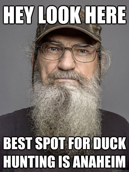 HEY look here Best spot for duck hunting is ANAHEIM - HEY look here Best spot for duck hunting is ANAHEIM  Si Anaheim