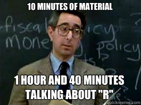 10 minutes of material 1 hour and 40 minutes talking about 