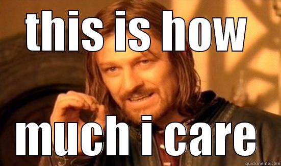 THIS IS HOW MUCH I CARE Boromir