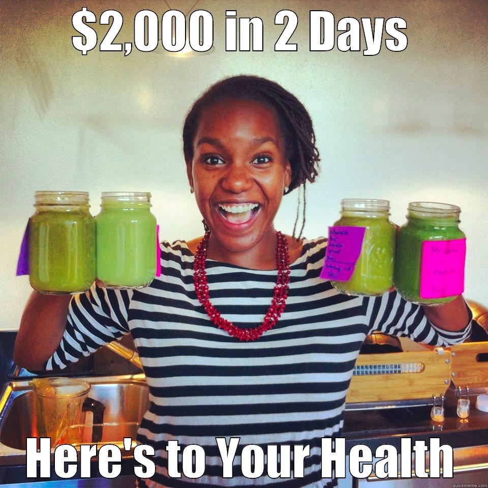 $2,000 IN 2 DAYS HERE'S TO YOUR HEALTH Misc