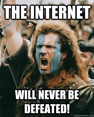 The internet will never be defeated!  SOPA Opposer