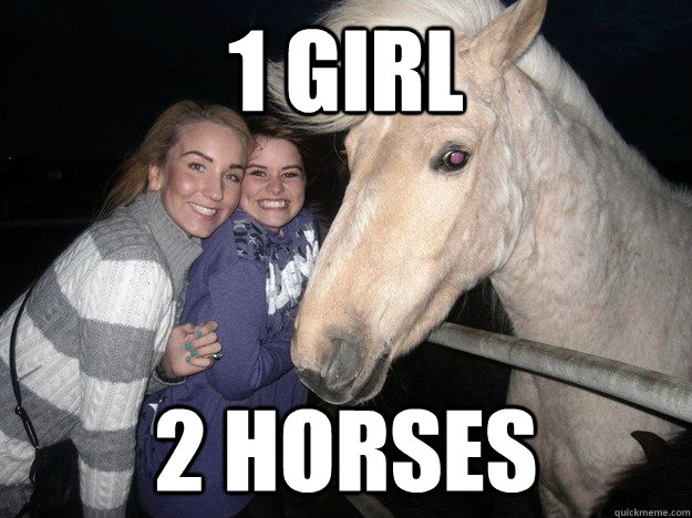 1 girl 2 horses  