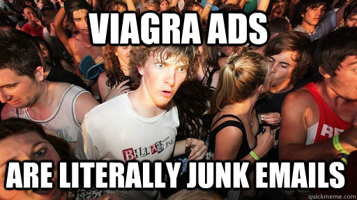 Viagra ads are literally junk emails  Sudden Clarity Clarence
