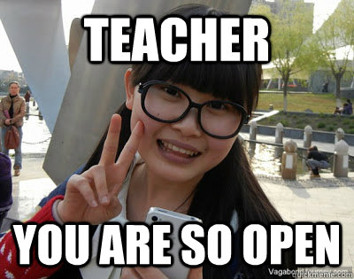 Teacher You are so open  Chinese girl Rainy