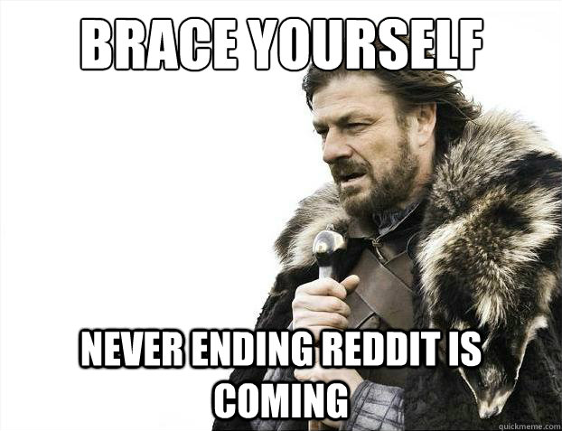 Brace yourself never ending reddit is coming  Brace Yourselves - Borimir