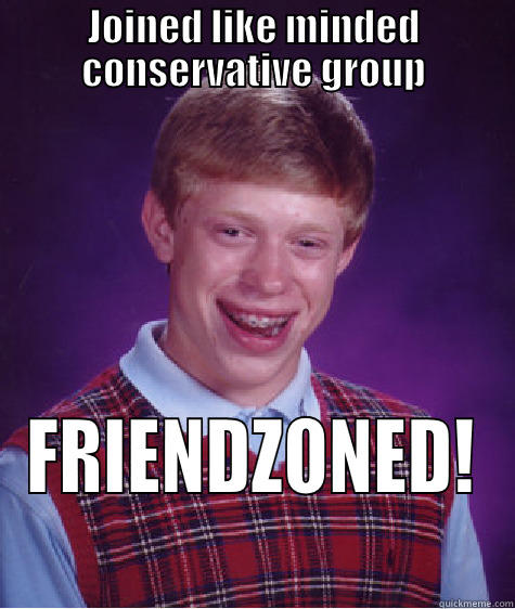 JOINED LIKE MINDED CONSERVATIVE GROUP FRIENDZONED! Bad Luck Brian