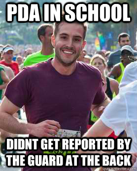 PDA in school didnt get reported by the guard at the back  Ridiculously photogenic guy