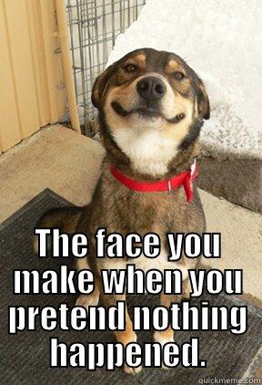  THE FACE YOU MAKE WHEN YOU PRETEND NOTHING HAPPENED. Good Dog Greg