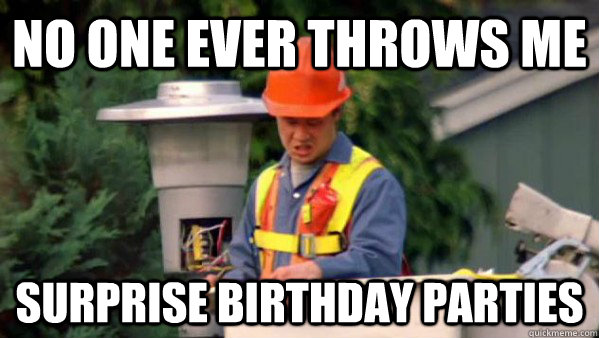 No one ever Throws me  Surprise Birthday Parties  