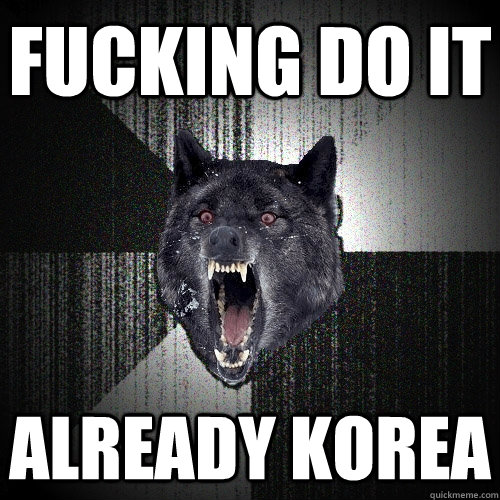 FUCKING DO IT  ALREADY KOREA   Insanity Wolf